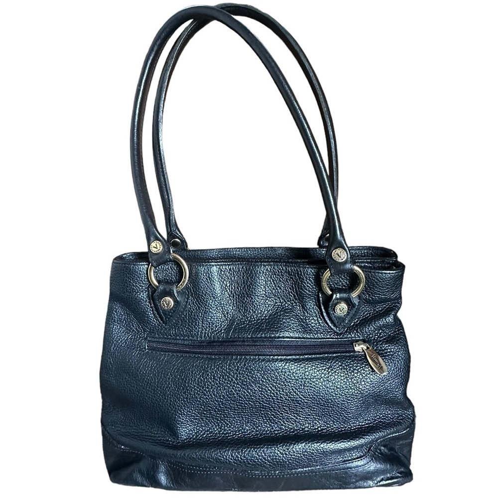 Valentina black leather tote shoulder bag - Picture 4 of 13
